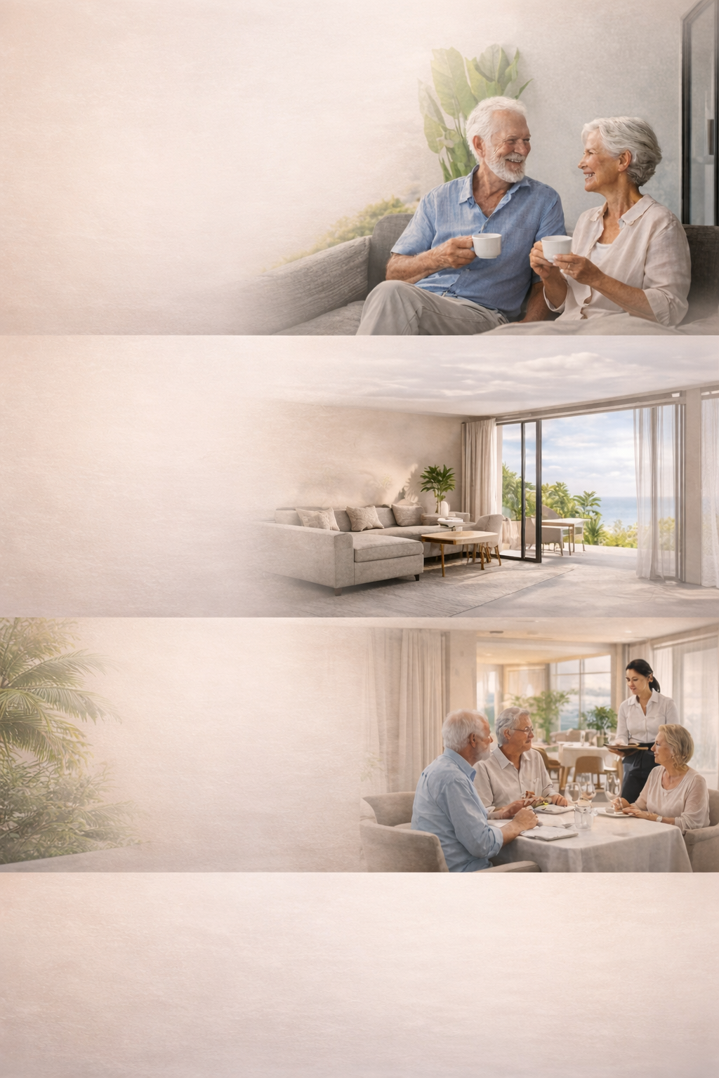 Stylish apartment interior — modern beachfront living